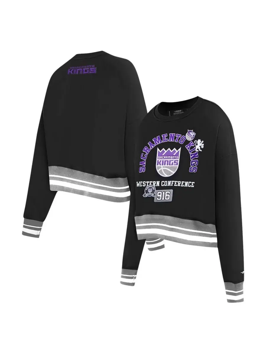 Pro Standard Женская черная укороченная толстовка Sacramento Kings Area Code — изображение 1 из 3, черный