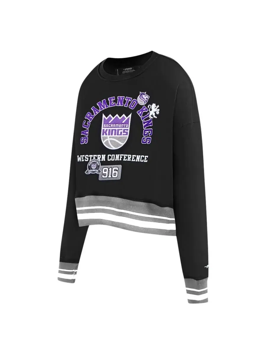 Pro Standard Женская черная укороченная толстовка Sacramento Kings Area Code — изображение 3 из 3, черный