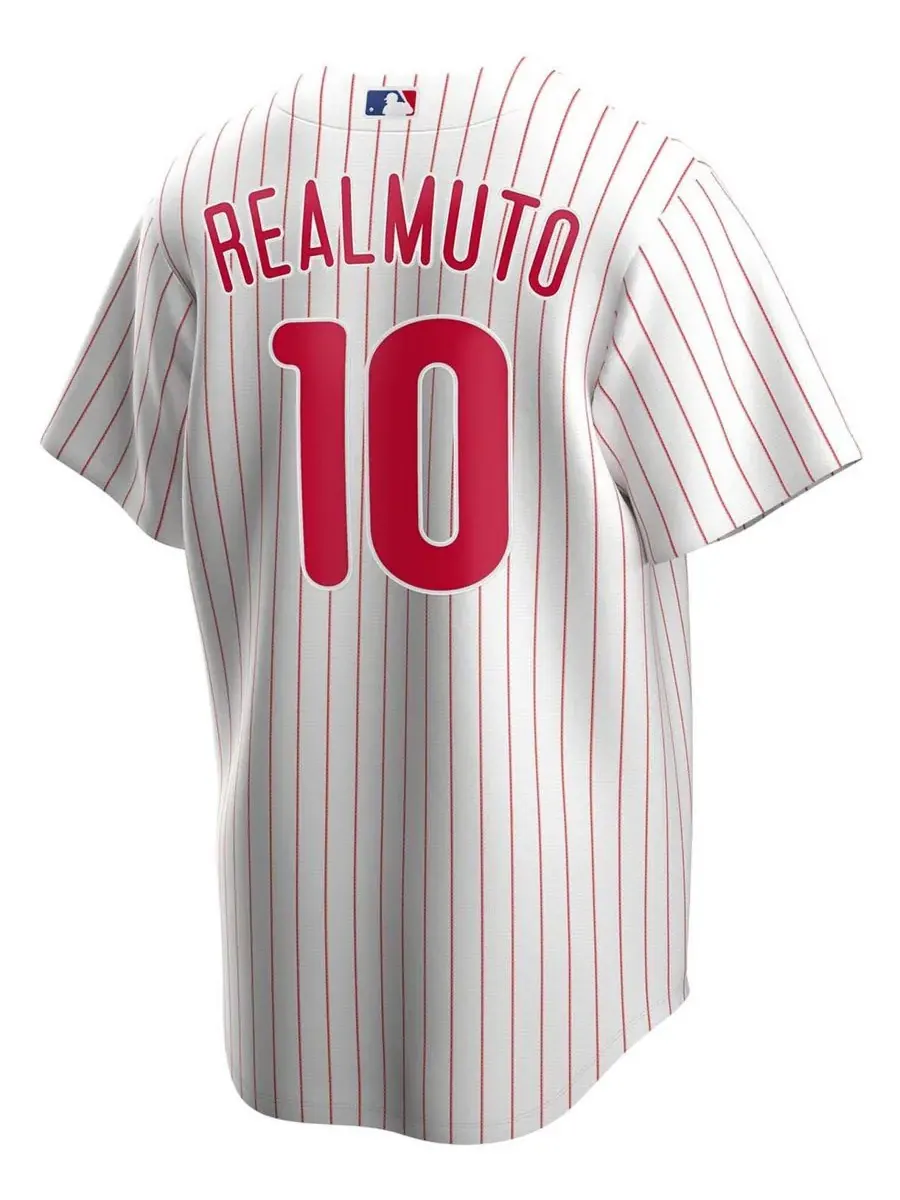 Nike Мужская белая домашняя футболка JT Realmuto Philadelphia Phillies с именем игрока — изображение 2 из 4, белый
