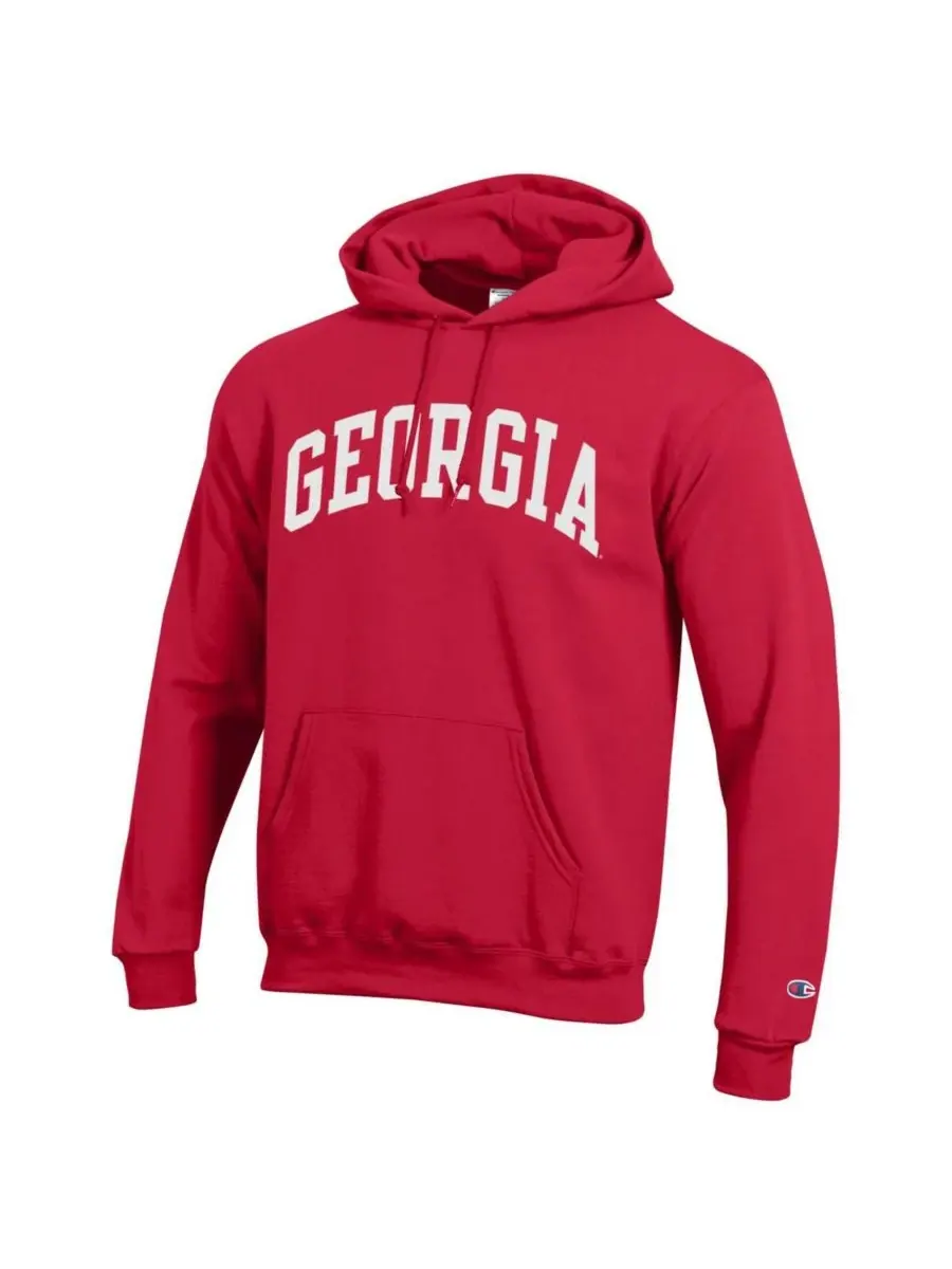 Champion Мужская красная флисовая толстовка с капюшоном Georgia Bulldogs Basic Arch — изображение 3 из 3, красный