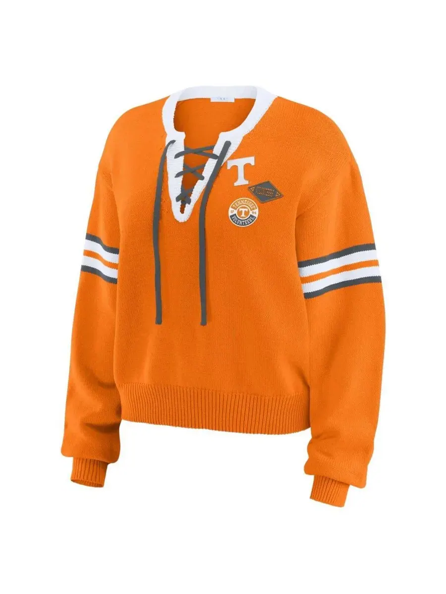 WEAR by Erin Andrews Женский оранжевый пуловер Tennessee Volunteers с завязками — изображение 3 из 4