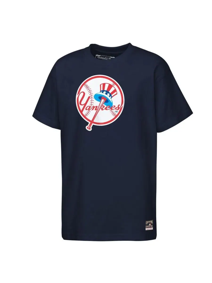 Футболка Big Boys and Girls Navy New York Yankees Cooperstown Concession Mitchell & Ness — изображение 2 из 3, темно-синий