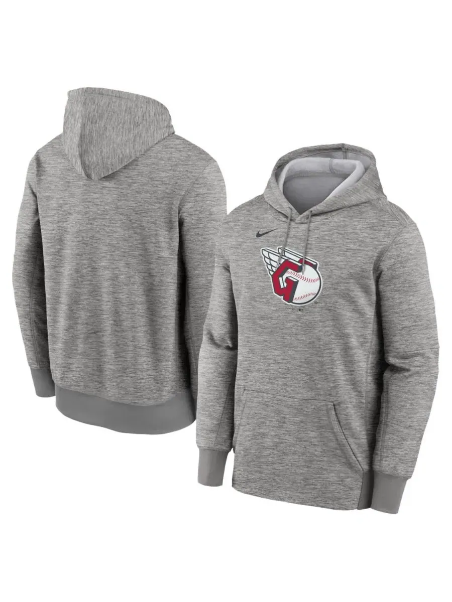 Худи с капюшоном Cleveland Guardians Primary Logo Therma Nike — изображение 1 из 3, серый