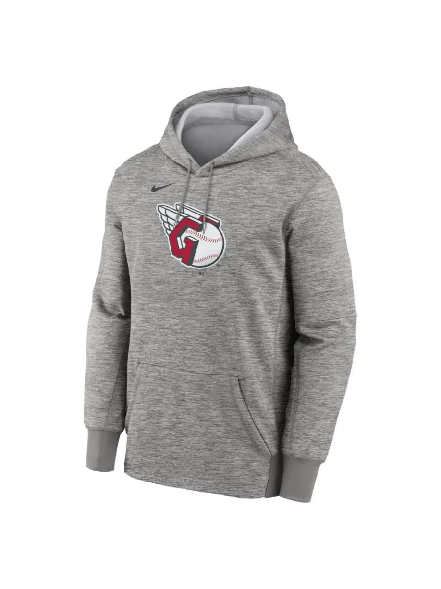 Худи с капюшоном Cleveland Guardians Primary Logo Therma Nike — изображение 2 из 3, серый