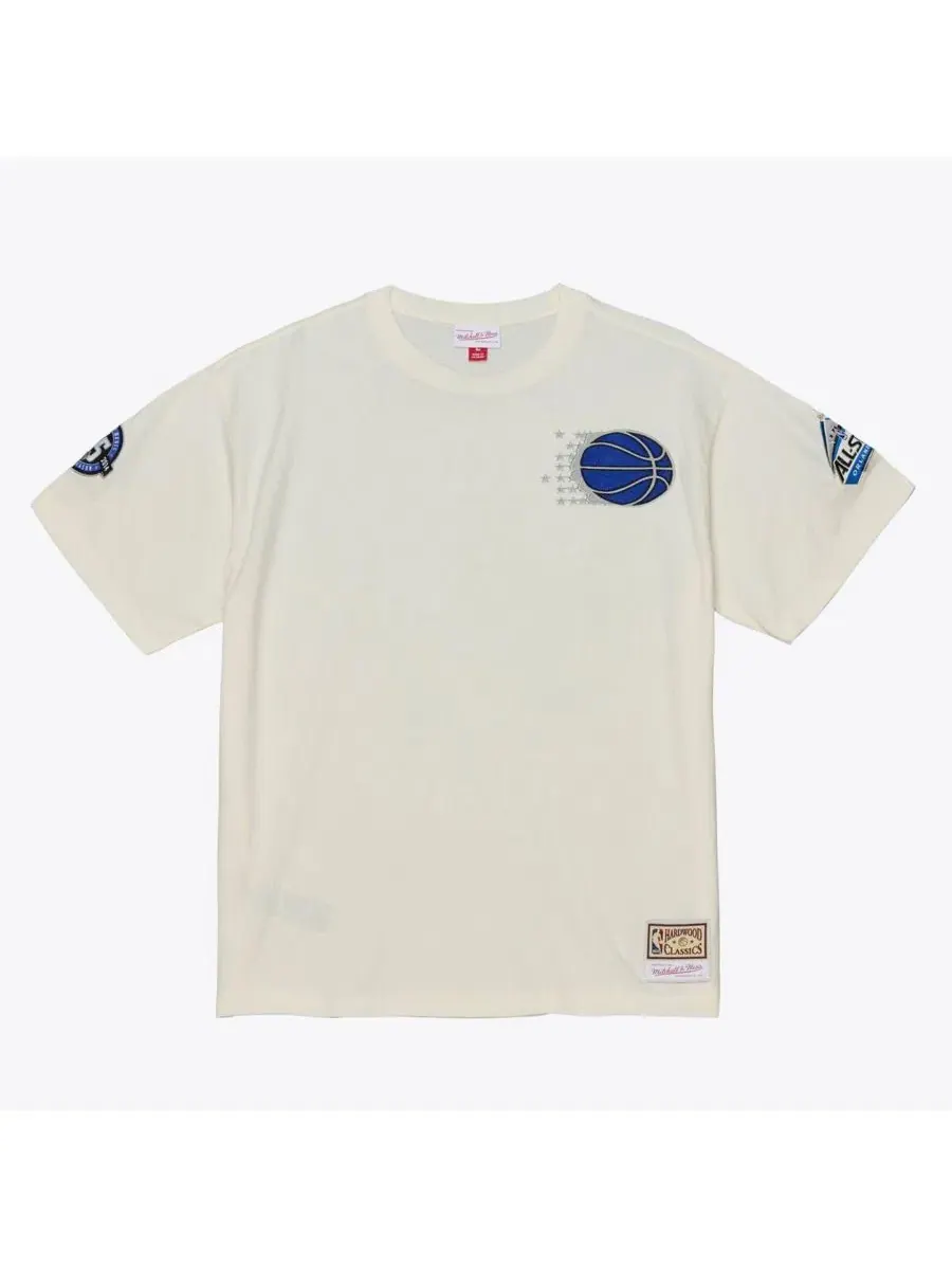 Футболка с вышивкой и аппликацией Orlando Magic Mitchell & Ness — изображение 1 из 4, бежевый