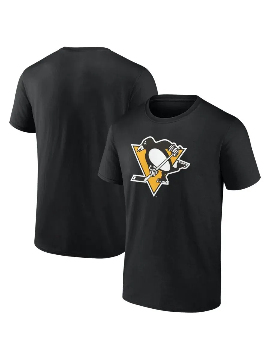 Футболка с принтом Essential Pittsburgh Penguins Logo Athletic — изображение 1 из 3, черный