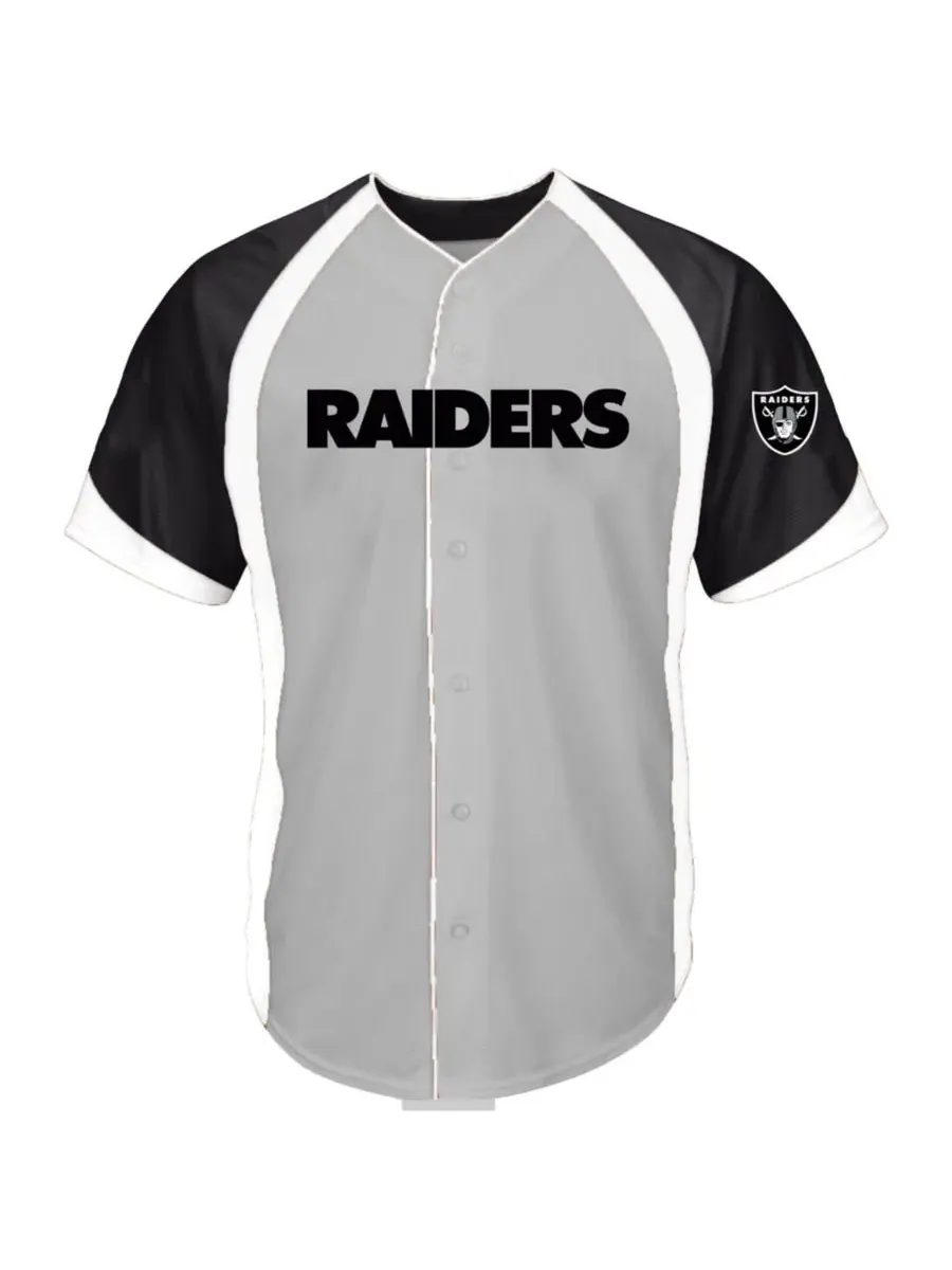 Мужская рубашка на пуговицах с вышивкой команды Las Vegas Raiders, модель Profile