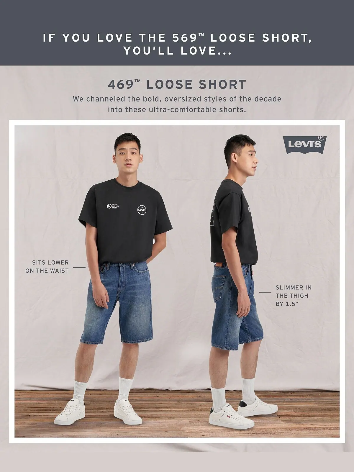 Мужские джинсовые шорты 469 свободного кроя Levi's — изображение 4 из 4, скор
