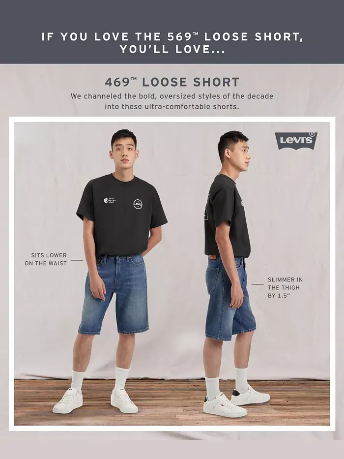 Мужские джинсовые шорты 469 Loose длиной 12" Levi's — изображение 4 из 5