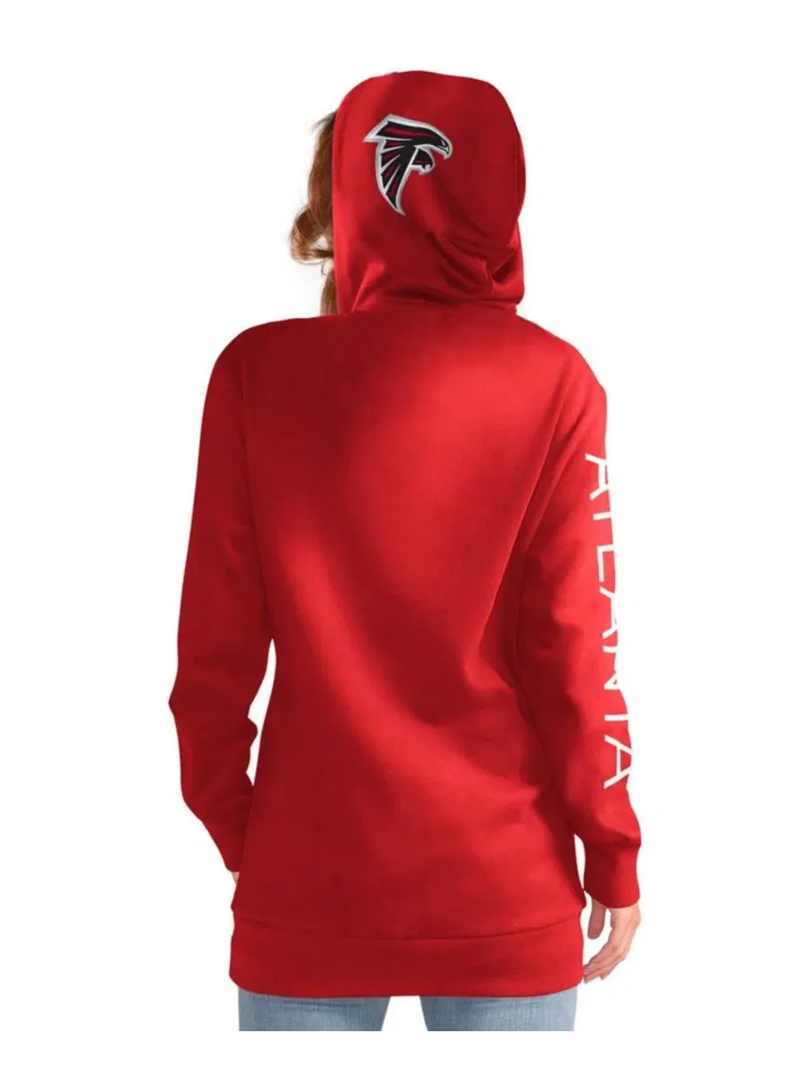 Толстовка на пуговицах с капюшоном Atlanta Falcons G-III 4Her by Carl Banks — изображение 2 из 2, красный