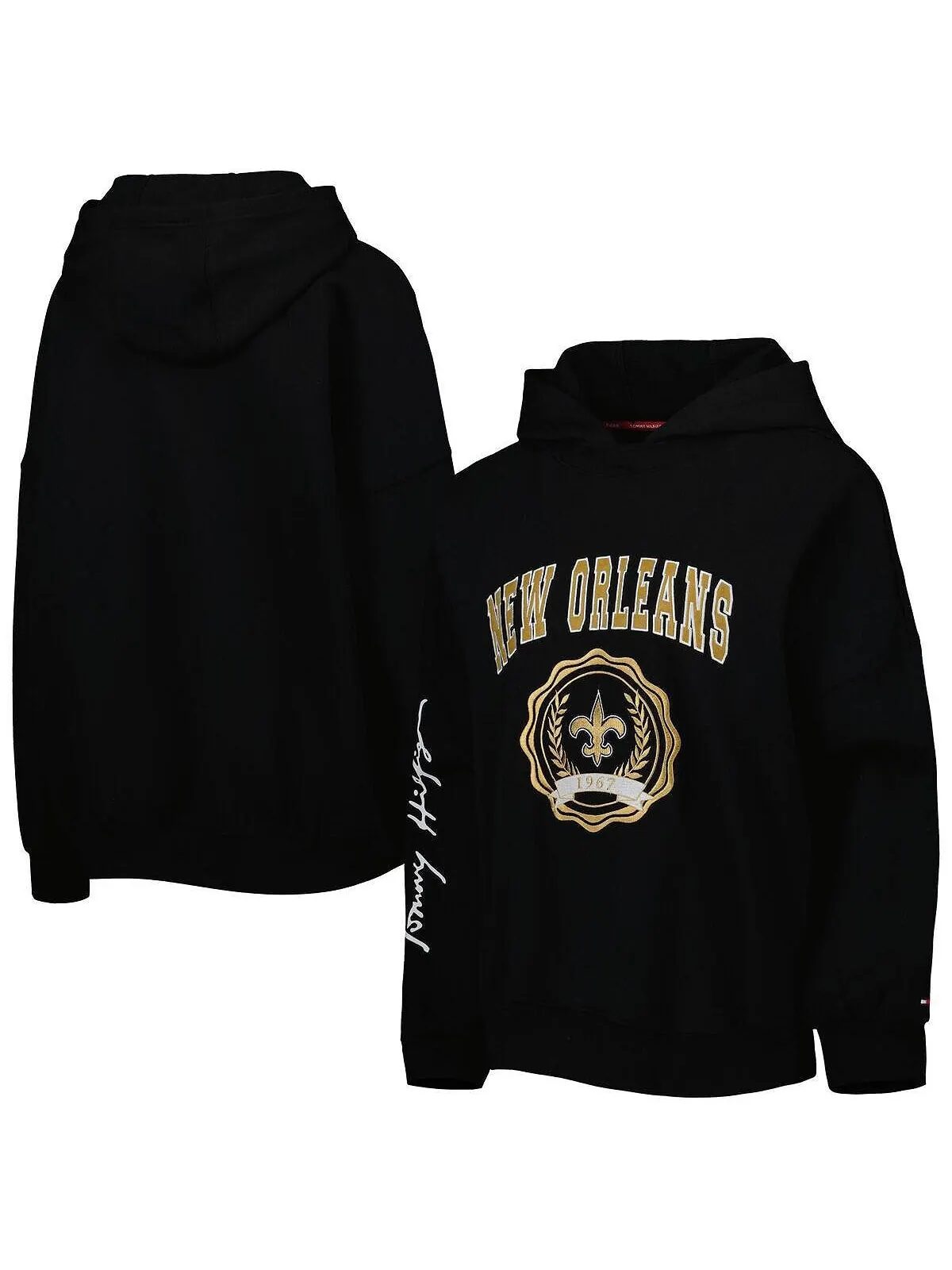 Женский черный пуловер с капюшоном New Orleans Saints Becca Tommy Hilfiger — изображение 1 из 2