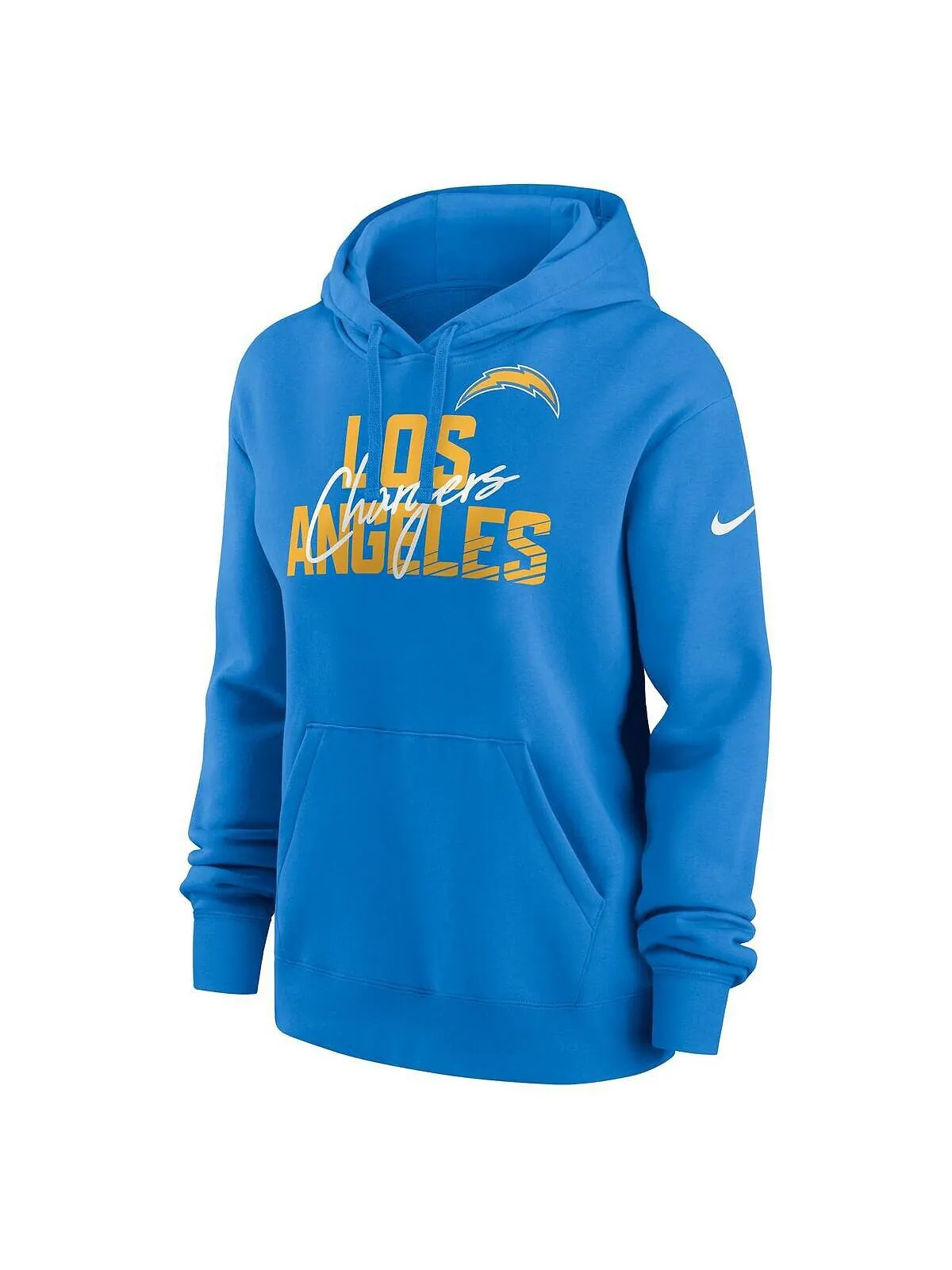 Женский флисовый пуловер с капюшоном цвета Los Angeles Chargers Wordmark Club синего цвета Nike — изображение 3 из 3, синий