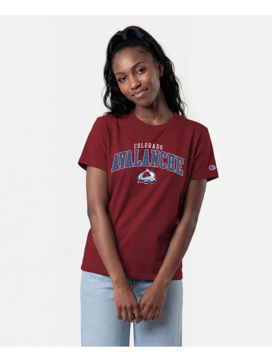 Женская футболка с круглым вырезом с принтом Colorado Avalanche Champion — изображение 1 из 5, бордовый