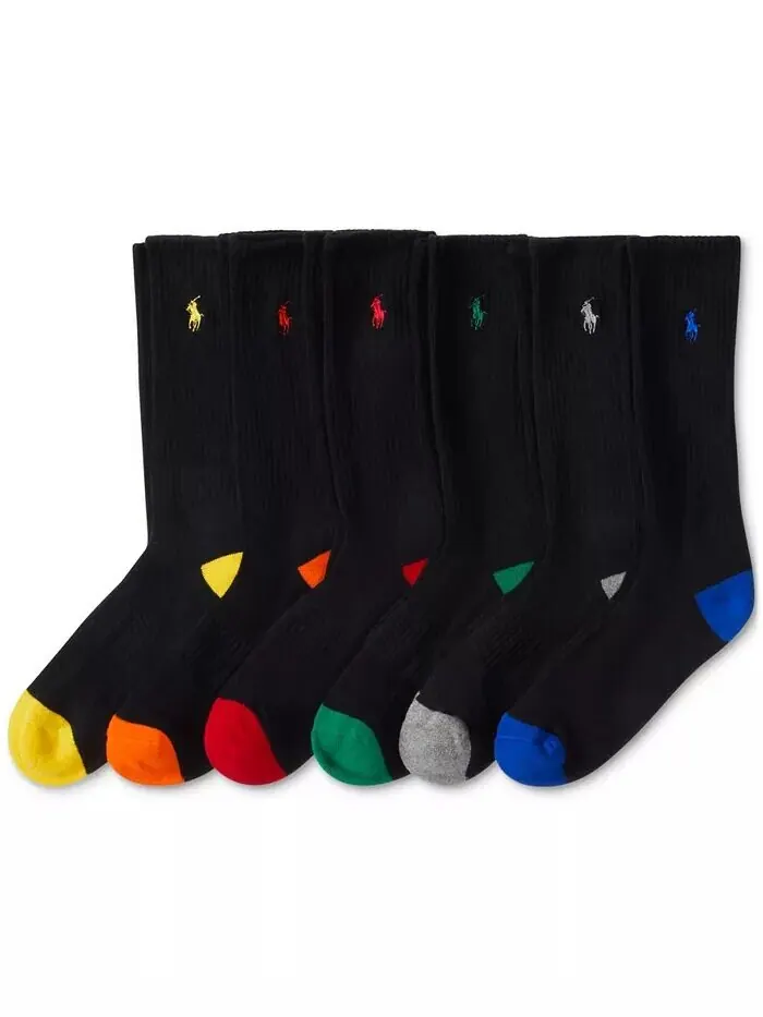 Мужские носки Performance Colored Heel Toe Crew Socks, 6 пар Polo Ralph Lauren — изображение 2 из 3