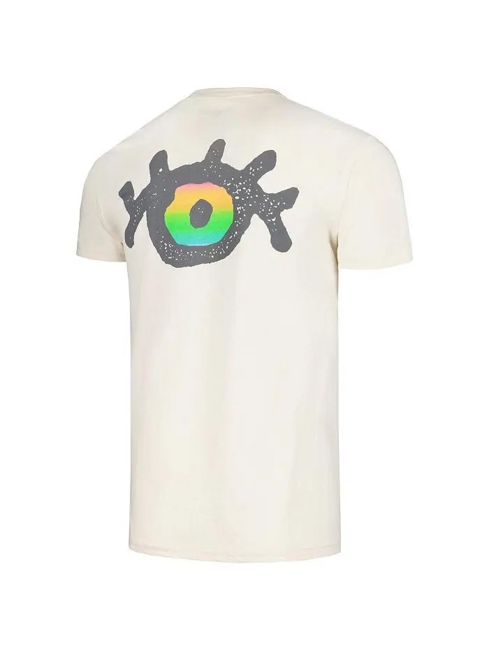 Мужская кремовая футболка с рисунком The B-52's Cosmic Thing Manhead Merch — изображение 2 из 3, бежевый