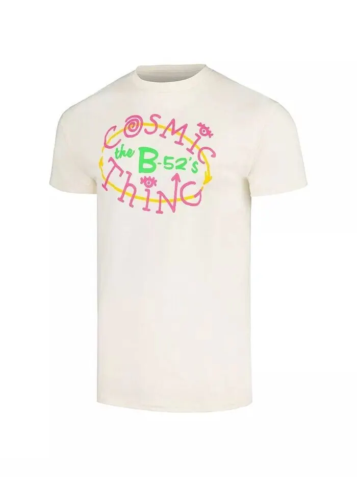 Мужская кремовая футболка с рисунком The B-52's Cosmic Thing Manhead Merch — изображение 3 из 3