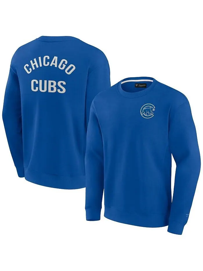 Супермягкий пуловер с круглым вырезом Royal Chicago Cubs для мужчин и женщин Fanatics Signature