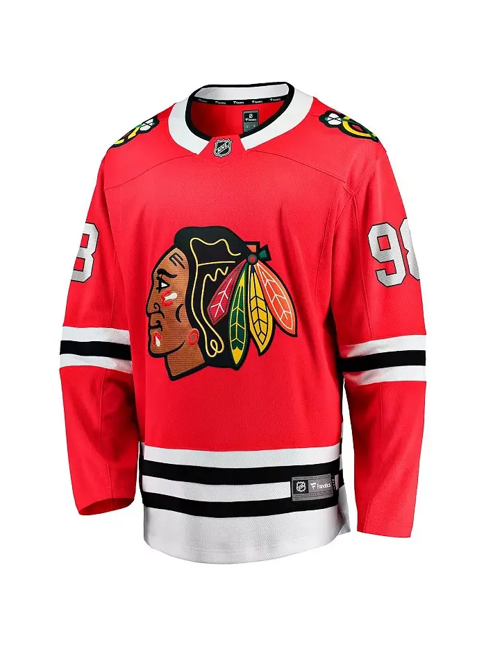 Мужская домашняя джерси Chicago Blackhawks Connor Bedard красная Breakaway Fanatics — изображение 2 из 3