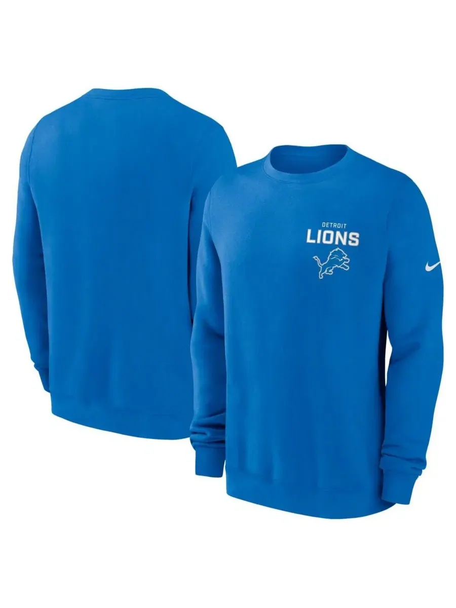 Свитшот мужской Detroit Lions Primetime Club Fleece Pullover Nike — изображение 1 из 3, синий