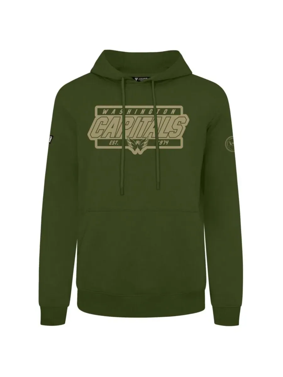 Худи-пуловер с принтом Podium Olive Washington Capitals LevelWear — изображение 1 из 1, оливковый