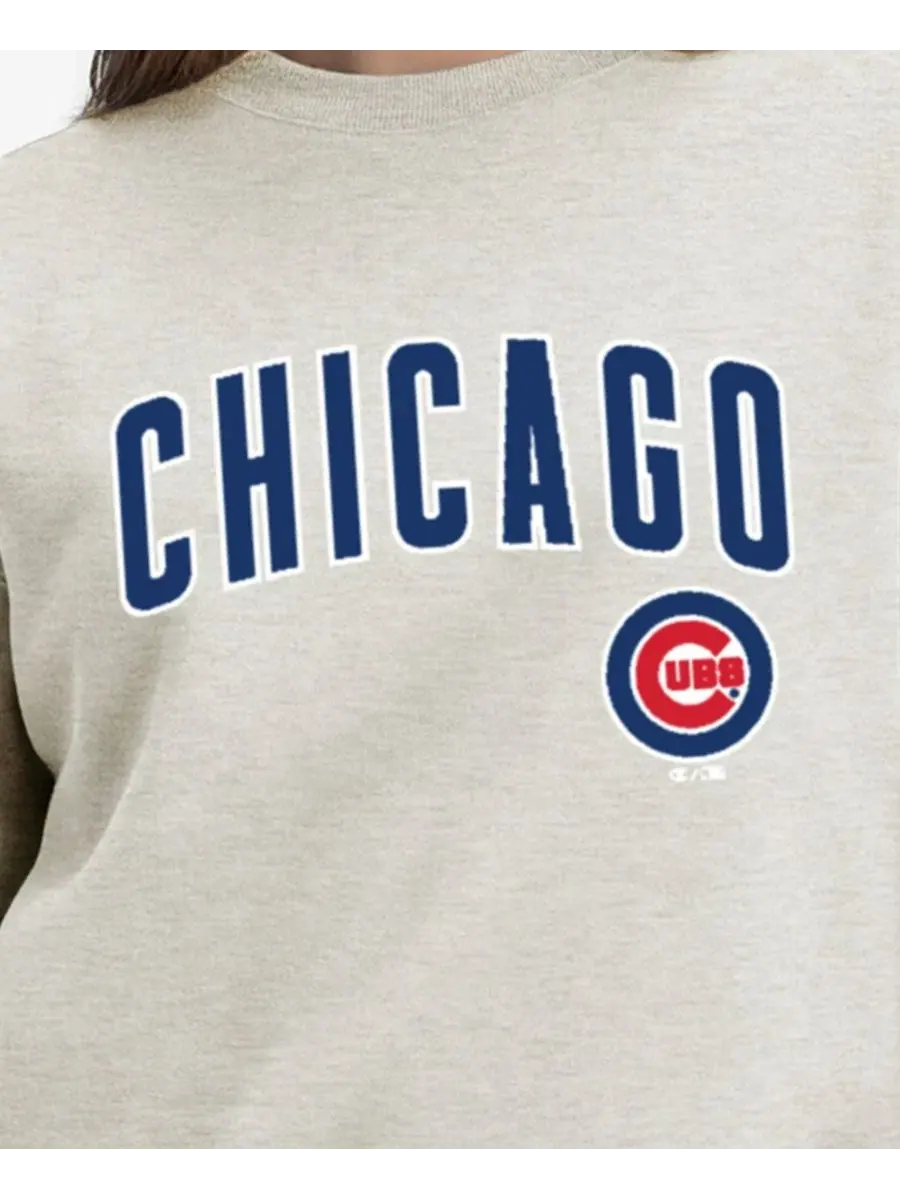 Свитшот женский свободного кроя с опущенным плечом Chicago Cubs Champion — изображение 5 из 5, овсяный