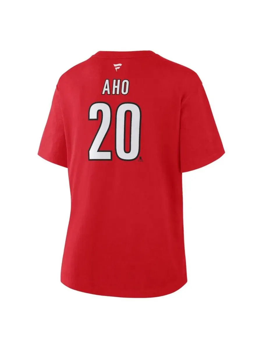 Футболка с коротким рукавом из 100% хлопка Sebastian Aho Fanatics — изображение 3 из 3, красный