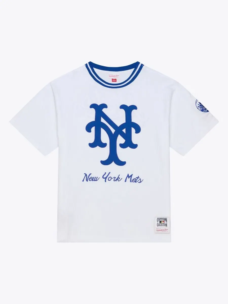 Футболка с длинным рукавом, с вышивкой, New York Mets Cooperstown Collection Arctic Mitchell & Ness — изображение 1 из 4