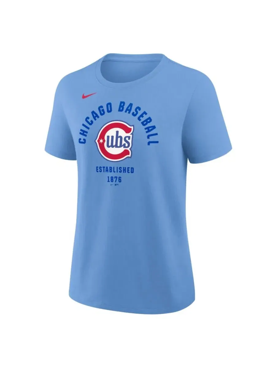 Футболка с коротким рукавом и принтом Chicago Cubs Alternate Nike — изображение 2 из 5, светлый синий