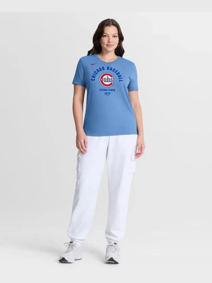 Футболка с коротким рукавом и принтом Chicago Cubs Alternate Nike — изображение 5 из 5, светлый синий