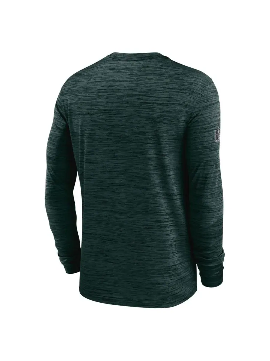 Футболка с длинным рукавом Dri-FIT с принтом Sideline Offensive Transition Velocity Nike — изображение 3 из 3, зеленый