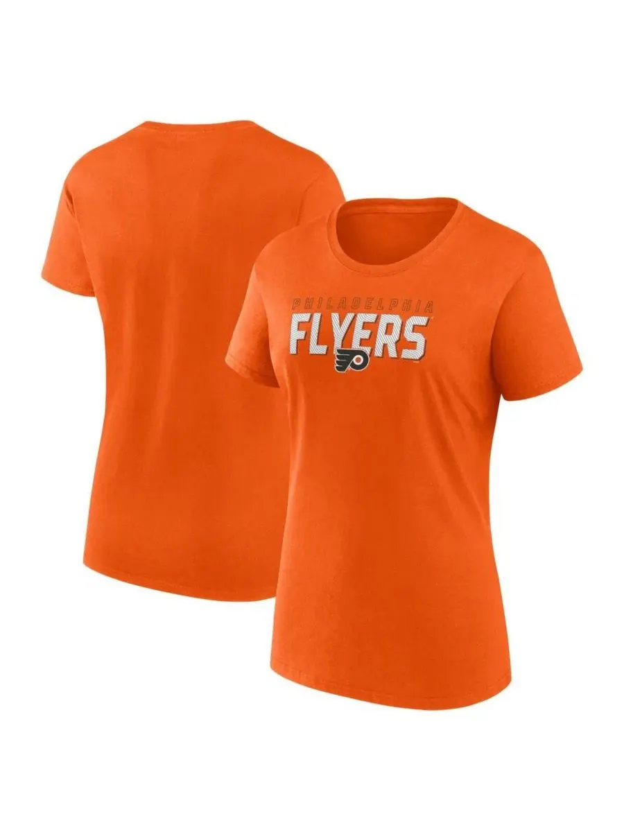 Футболка с вырезом-лодочка с принтом Philadelphia Flyers Launch Logo Athletic — изображение 1 из 3, оранжевый