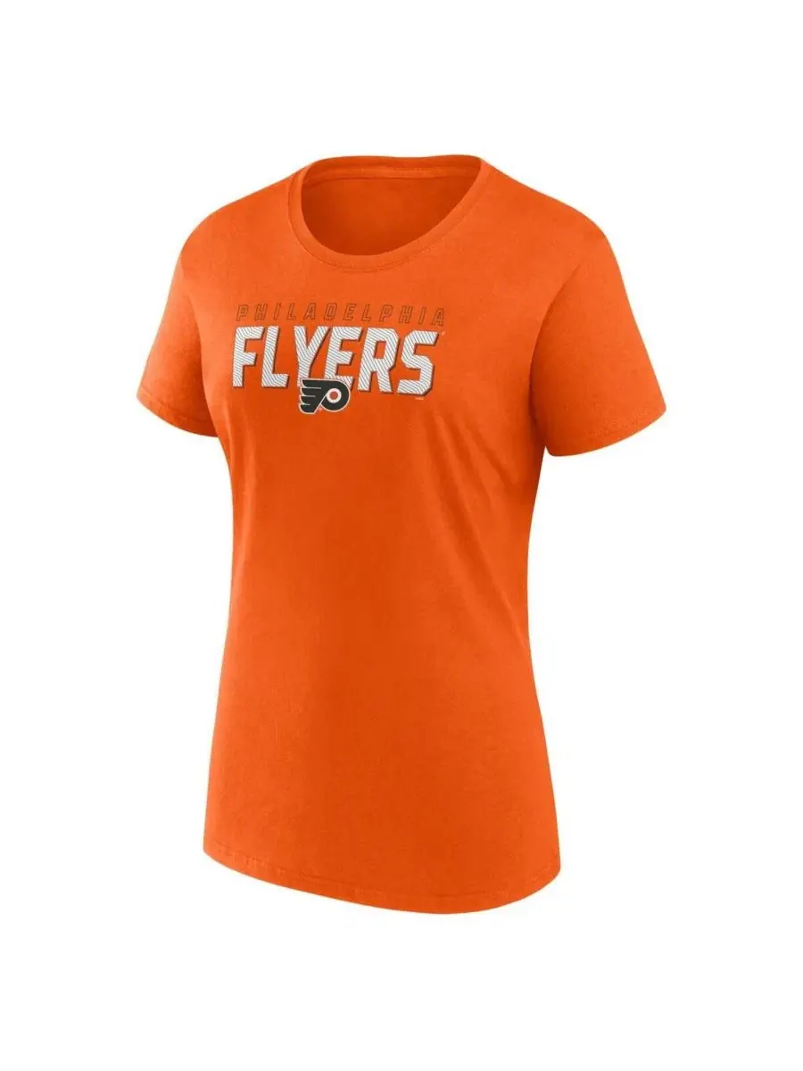Футболка с вырезом-лодочка с принтом Philadelphia Flyers Launch Logo Athletic — изображение 2 из 3, оранжевый