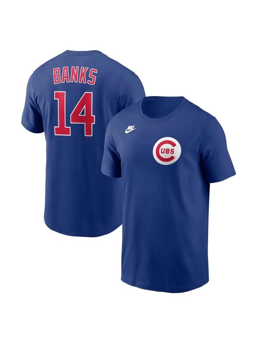Футболка с принтом Ernie Banks Nike — изображение 1 из 3, синий