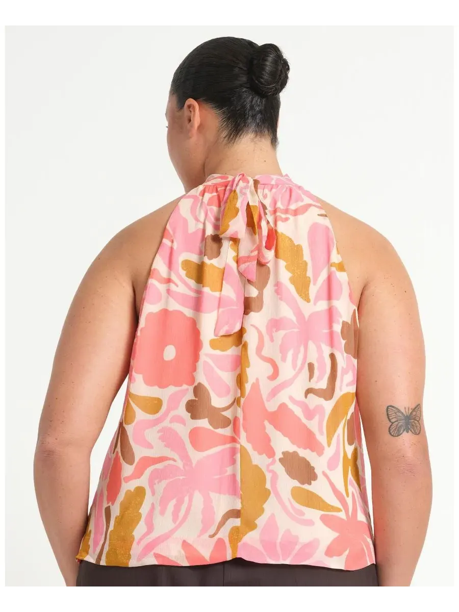 Топ без рукавов с запахом Luciana ESTELLE, Sepia Florals — изображение 3 из 7
