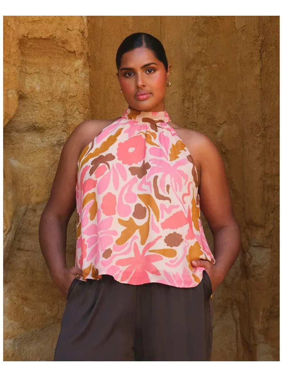 Топ без рукавов с запахом Luciana ESTELLE, Sepia Florals — изображение 5 из 7