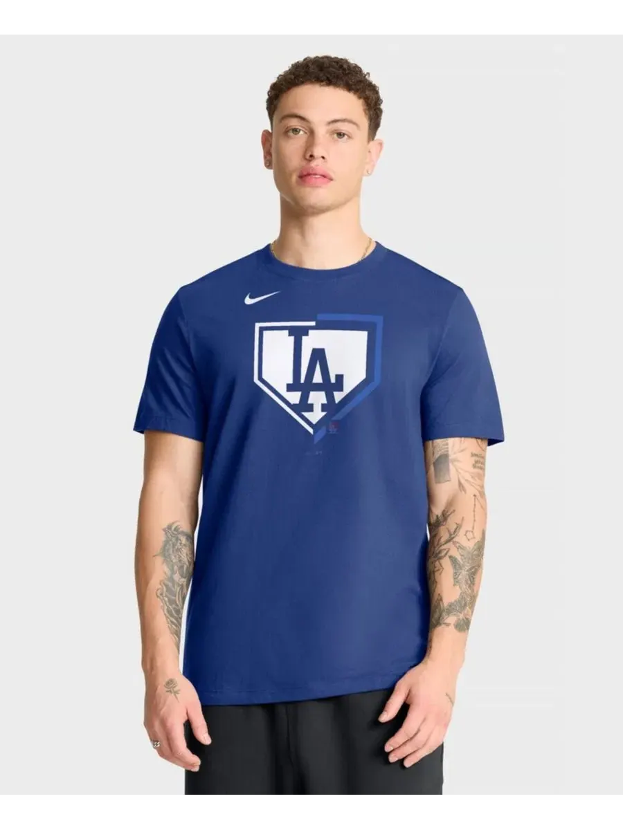 Футболка с коротким рукавом и принтом Los Angeles Dodgers Icon Nike — изображение 1 из 4, королевский