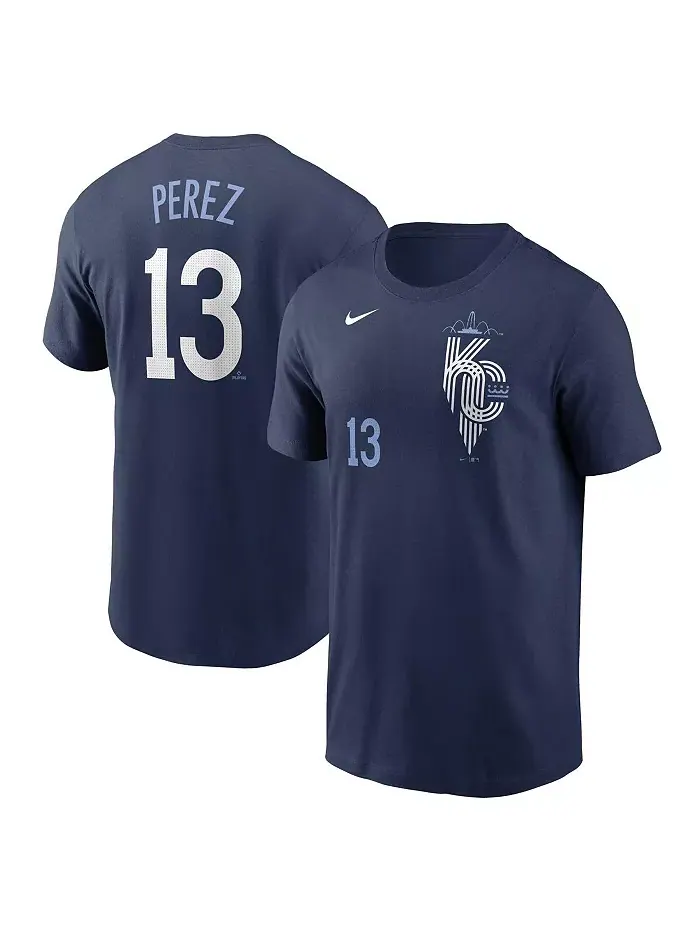 Мужская футболка Salvador Perez Kansas City Royals 2024 City Connect Fuse с именем и номером в — изображение 1 из 3