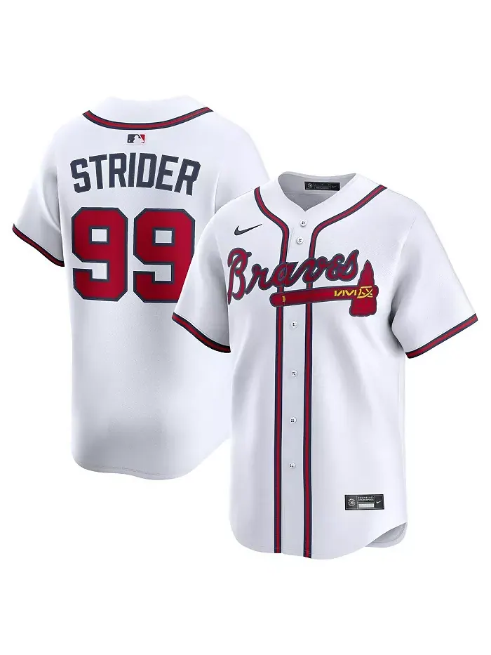Мужская белая лимитированная джерси игрока Spencer Strider Atlanta Braves (домашняя форма) Nike — изображение 1 из 3