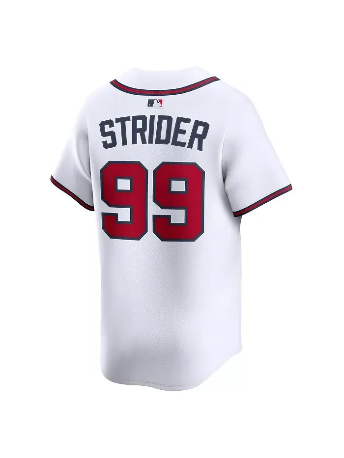 Мужская белая лимитированная джерси игрока Spencer Strider Atlanta Braves (домашняя форма) Nike — изображение 3 из 3
