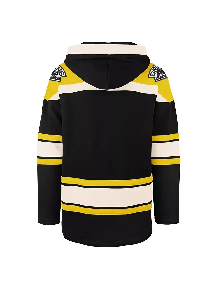 Мужская черная толстовка с капюшоном Boston Bruins Superior Lacer больших размеров '47 Brand — изображение 3 из 3
