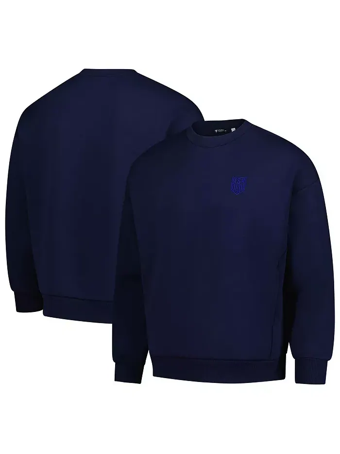 Мужской синий свитшот USMNT Luxe Signature Lineage Tri-Blend с круглым вырезом LevelWear — изображение 1 из 3
