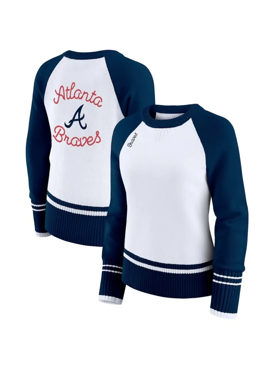 Свитшот реглан с принтом Atlanta Braves WEAR by Erin Andrews — изображение 1 из 5, белый