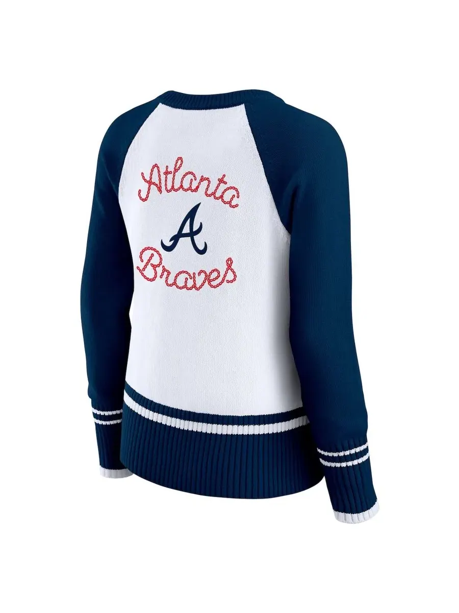 Свитшот реглан с принтом Atlanta Braves WEAR by Erin Andrews — изображение 3 из 5, белый