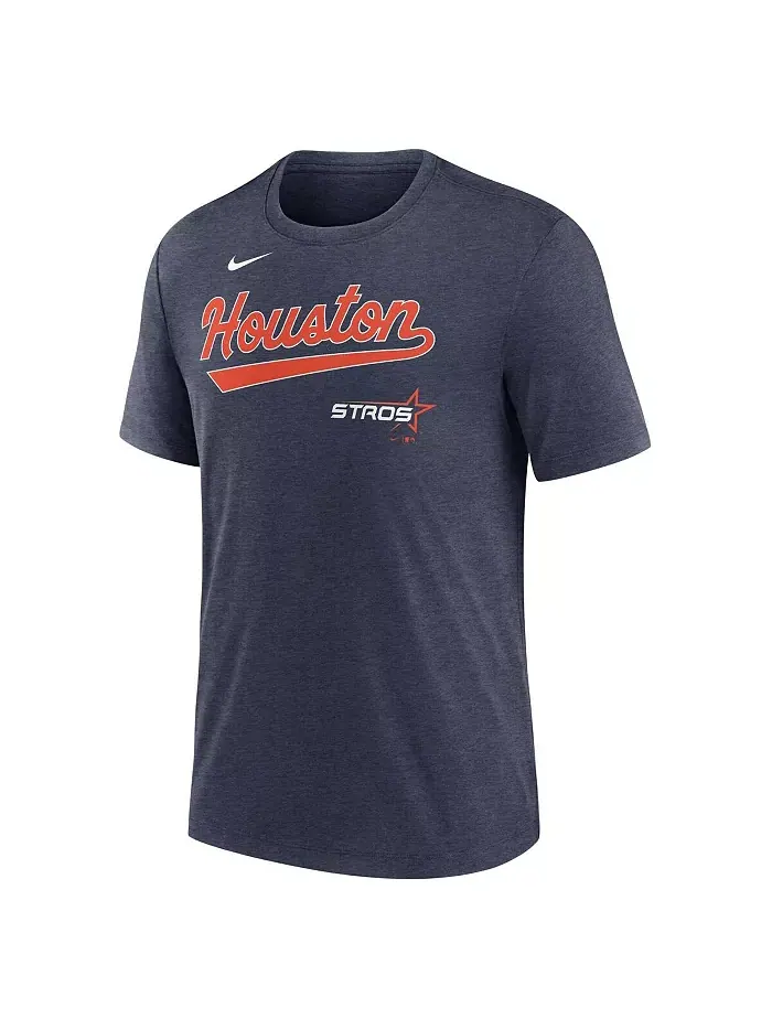 Мужская футболка Houston Astros 2025 City Connect из трикотажа с эффектом хизер в синем цвете Nike — изображение 2 из 3