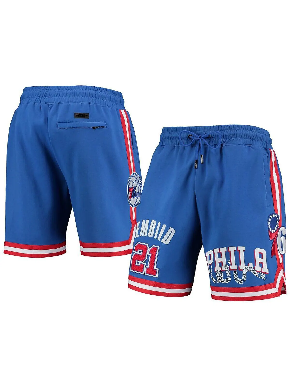 Мужские шорты joel embiid royal philadelphia 76ers team player Pro Standard