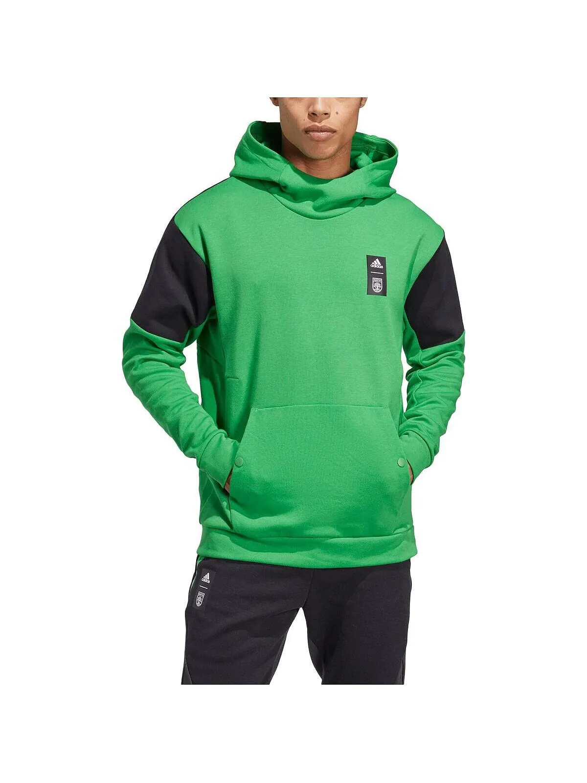 Мужская зеленая толстовка с капюшоном для путешествий Austin FC 2023 Player adidas
