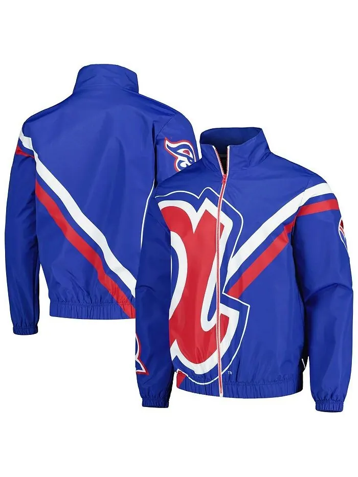 Мужская утепленная куртка с молнией во всю длину Royal Atlanta Braves с взорванным логотипом — изображение 1 из 2