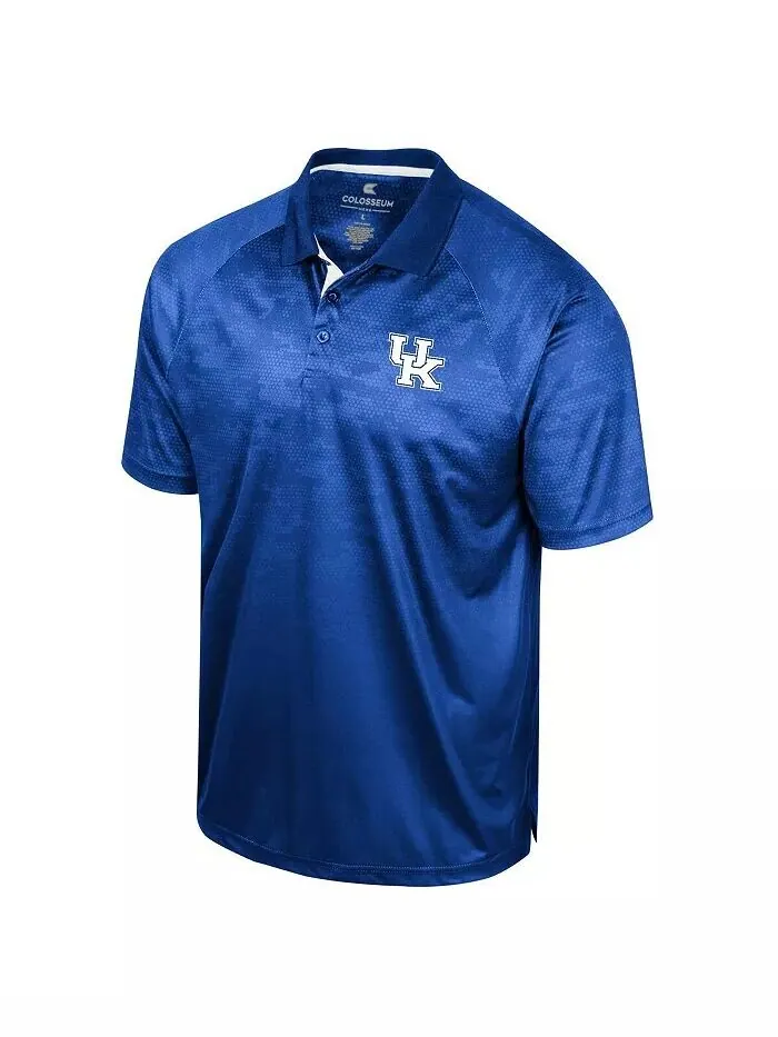 Мужская рубашка-поло Royal Kentucky Wildcats Honeycomb Raglan Colosseum — изображение 2 из 3
