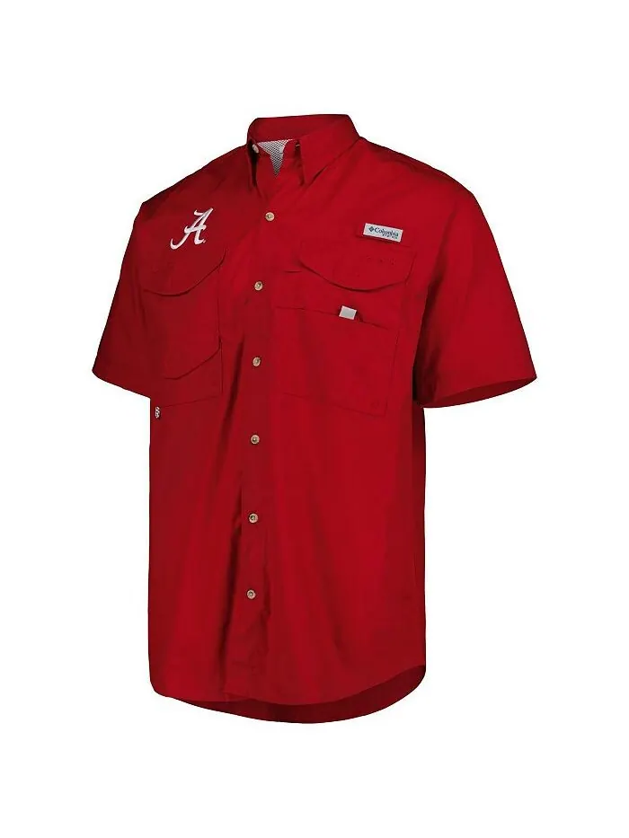 Мужская рубашка на пуговицах Crimson Alabama Crimson Tide Bonehead Columbia — изображение 2 из 4, красный