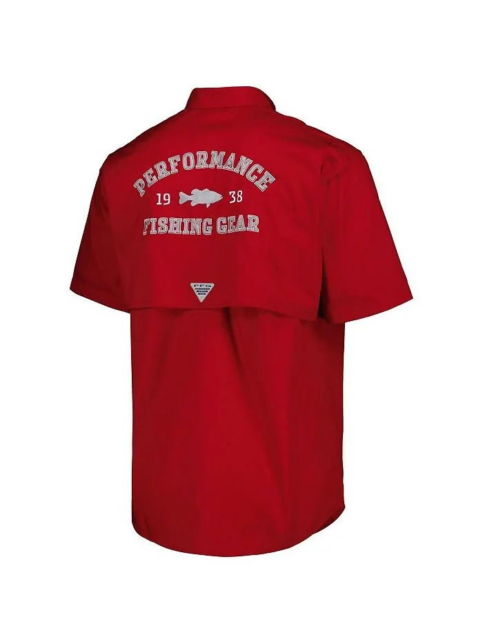 Мужская рубашка на пуговицах Crimson Alabama Crimson Tide Bonehead Columbia — изображение 3 из 4, красный